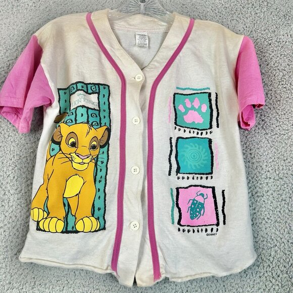 Vintage The Lion King Simba Graphic Jersey Size 10/12 Disney Single Stitch RARE - Picture 1 of 6